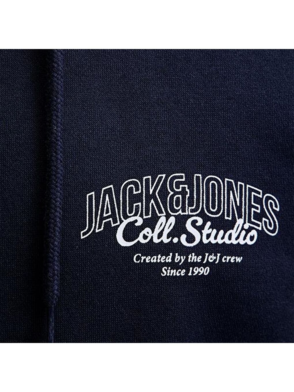 Jack&Jones Makoto Erkek Lacivert Kapüşonlu Sweatshirt-3