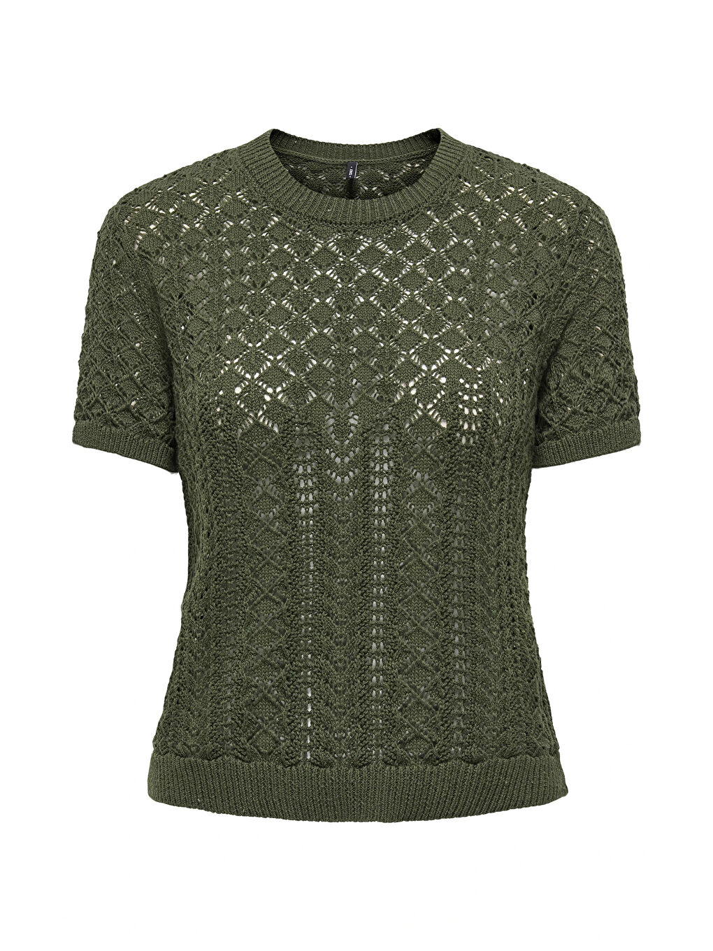 Haki Onlsaga Pamuklu Regular Fit Bisiklet Yaka Örme Kadın Bluz 15339662-5