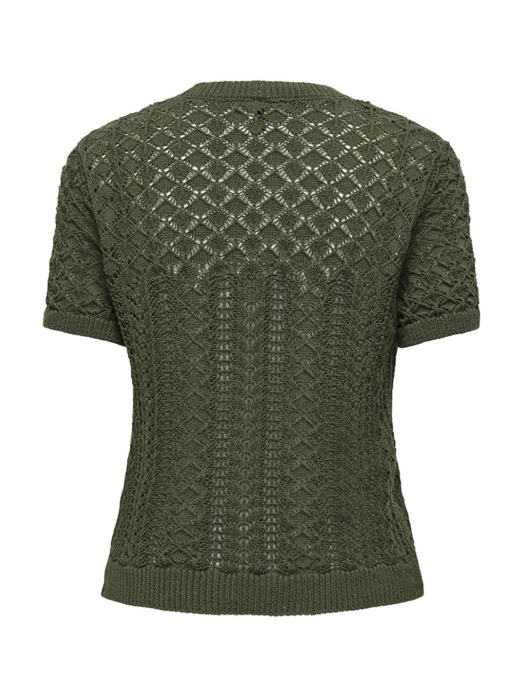 Haki Onlsaga Pamuklu Regular Fit Bisiklet Yaka Örme Kadın Bluz 15339662-6