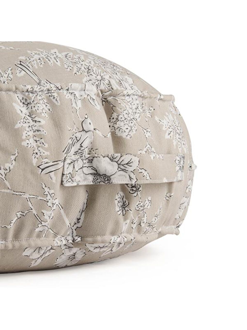 Soft Flora Yuvarlak Yer Minderi - Bej - 60x60 cm-2