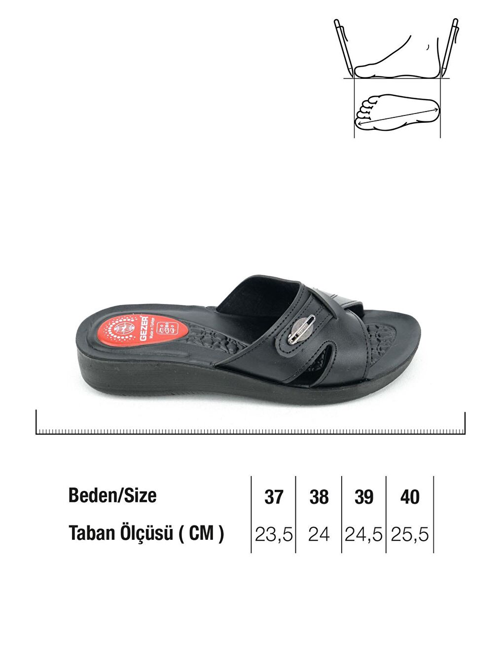 Siyah Kadın Yazlık Suni Deri Rahat Taban Günlük Terlik-1