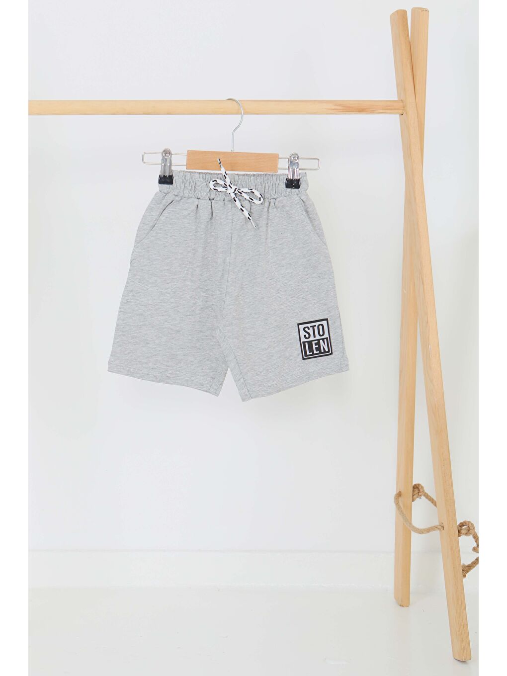 Kız Çocuk Gri Baskılı Şort - 27335