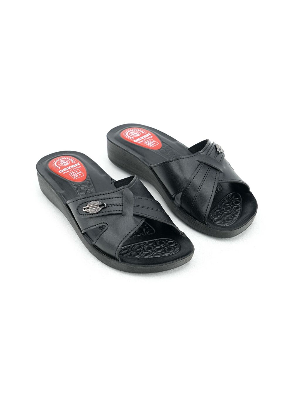 Siyah Kadın Yazlık Suni Deri Rahat Taban Günlük Terlik-2