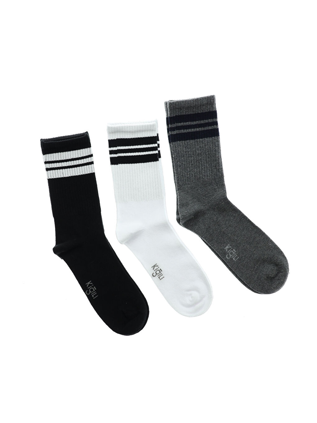 Karışık 3'lü Uzun Erkek Dikişsiz Tenis Çorap Seti-1