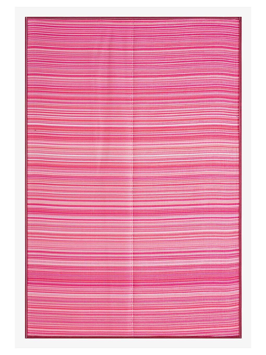 Pembe Katlanabilir Plaj Kamp Piknik Bahçe Balkon Teras Hasır Halı Mat Savan Kilim Karavan Halısı-150x210-3