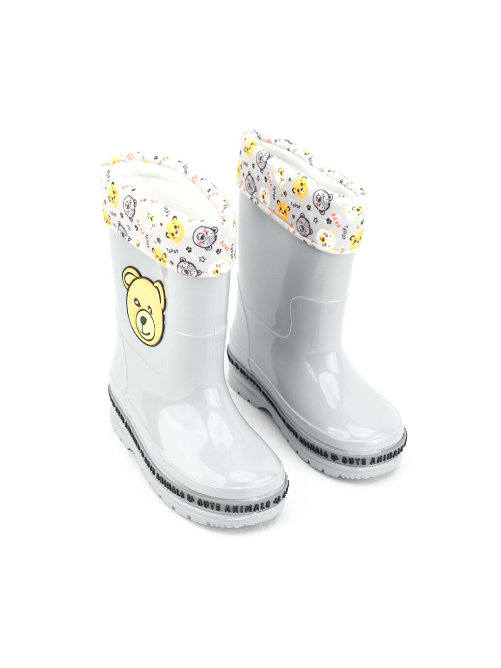 Gri Kışlık Erkek Çocuk İçi Sıcak Astarlı Su Geçirmez Yağmur Bot Çizme-2