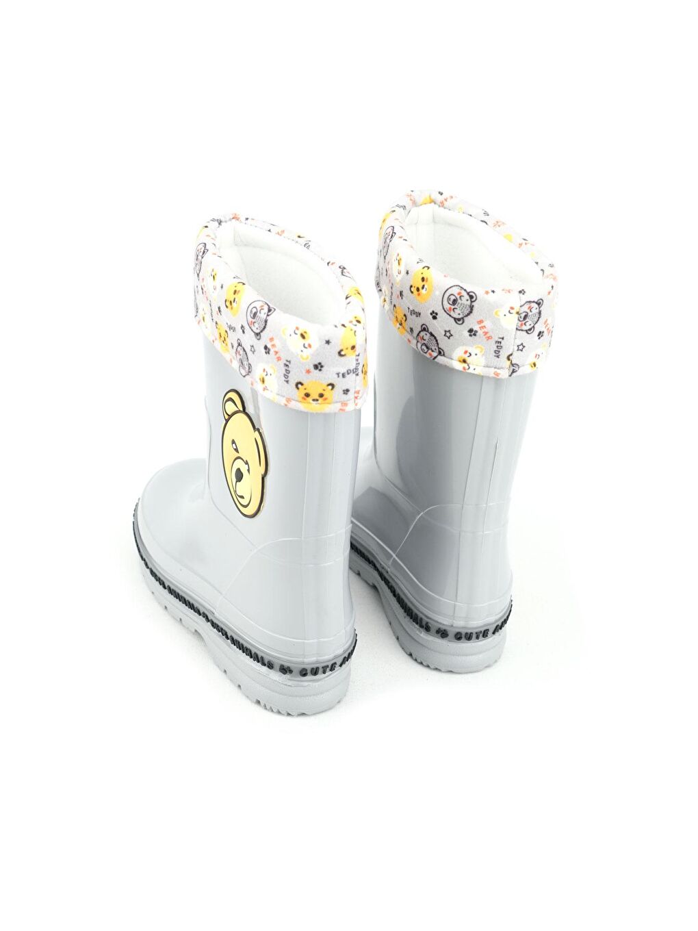 Gri Kışlık Erkek Çocuk İçi Sıcak Astarlı Su Geçirmez Yağmur Bot Çizme-3