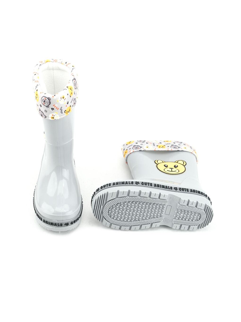 Gri Kışlık Erkek Çocuk İçi Sıcak Astarlı Su Geçirmez Yağmur Bot Çizme-4