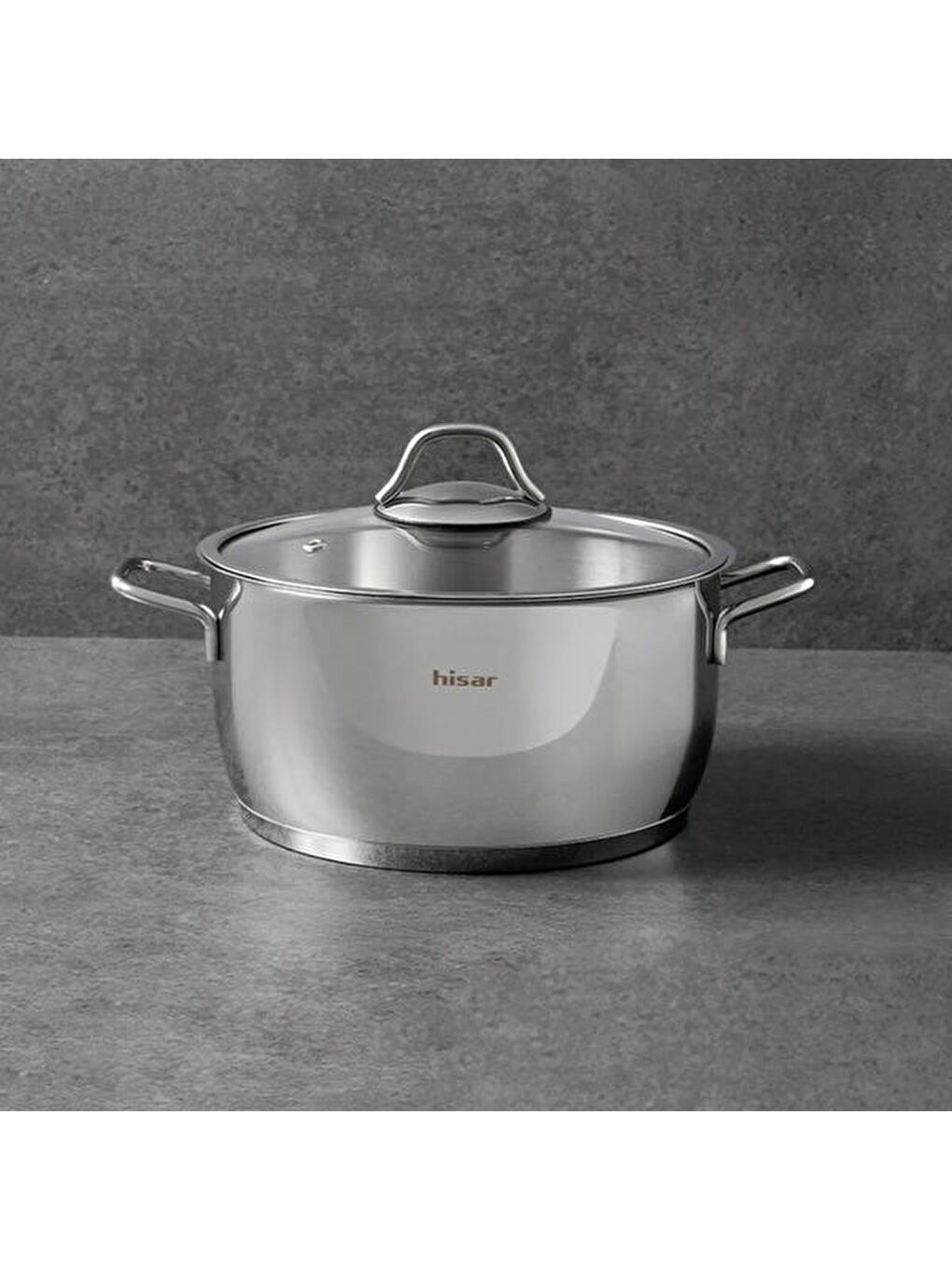 Gri Teos Çelik Derin Tencere - Inox - 20 cm