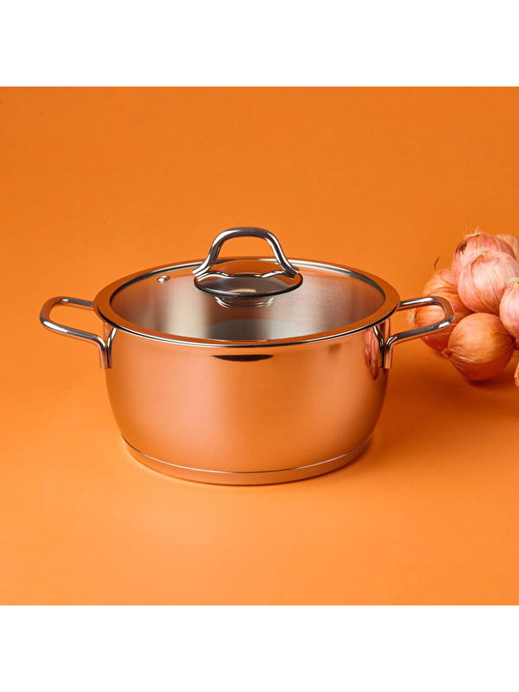 Gri Teos Çelik Derin Tencere - Inox - 20 cm-3