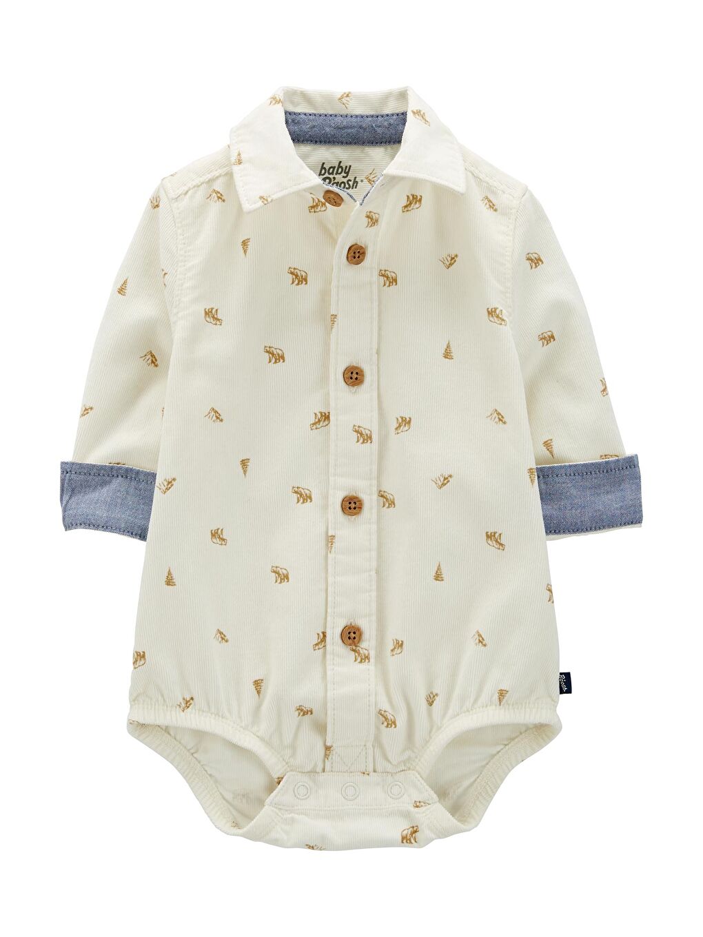 Bej Erkek Bebek Gömlek Body