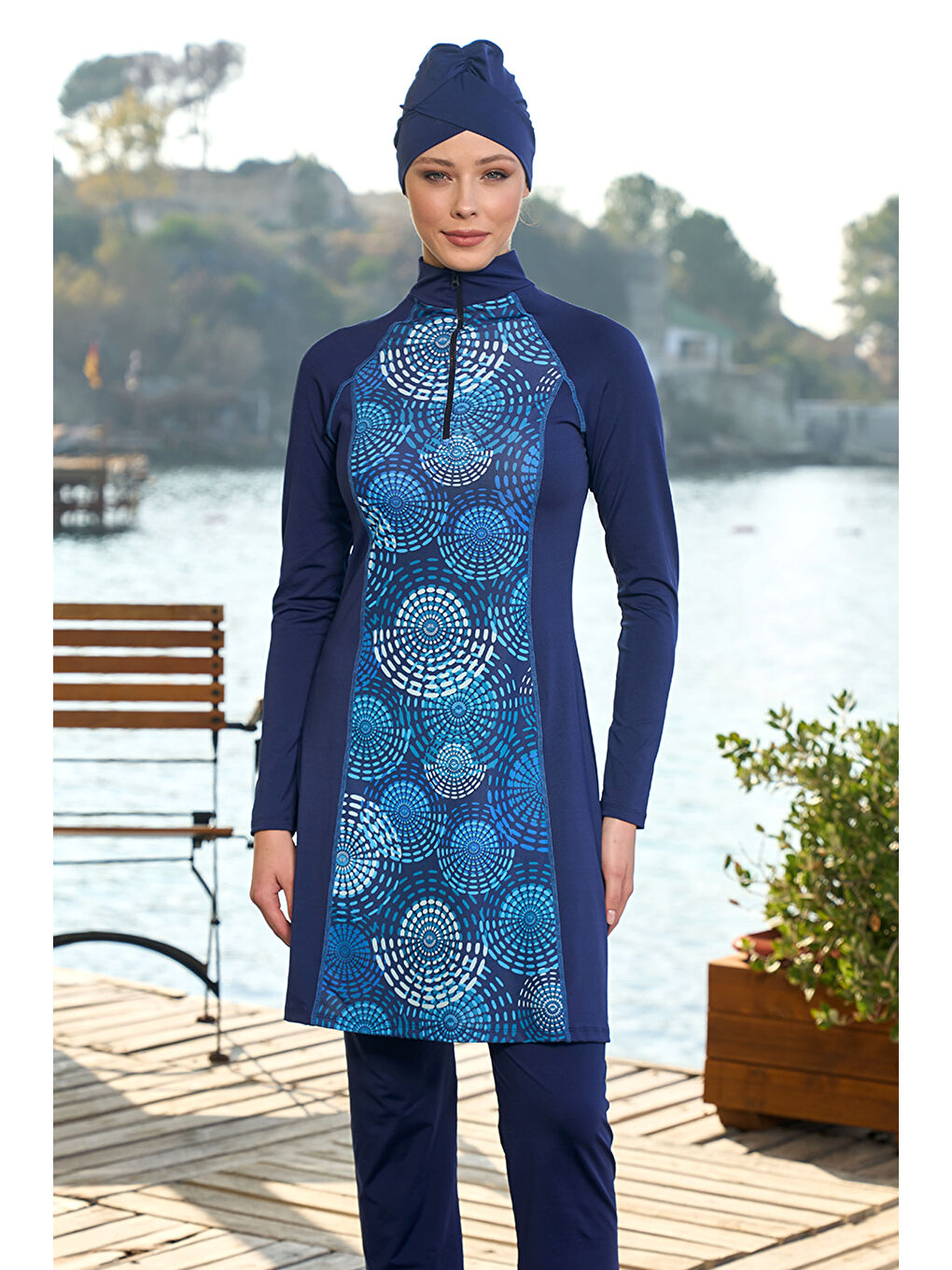 Elastanlı Tam Kapalı Tesettür Mayo 24924 Lacivert