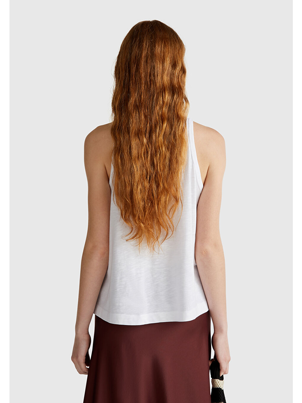 Kadın Beyaz Modal Karışımlı Slub Atlet-2