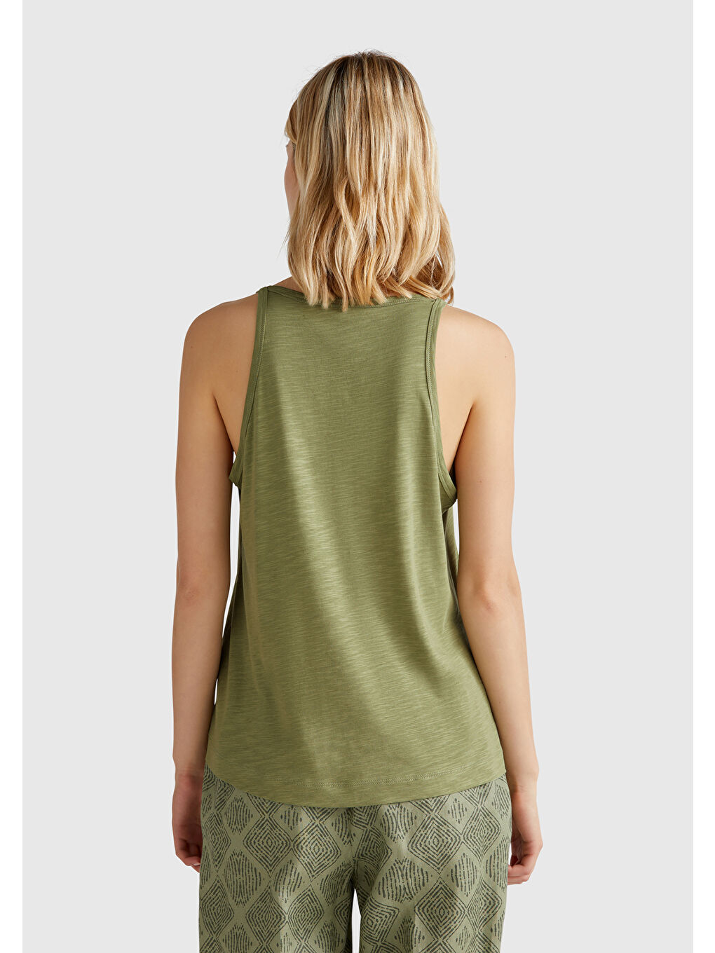 Gri Kadın Adaçayı yeşili Modal Karışımlı Slub Atlet-2