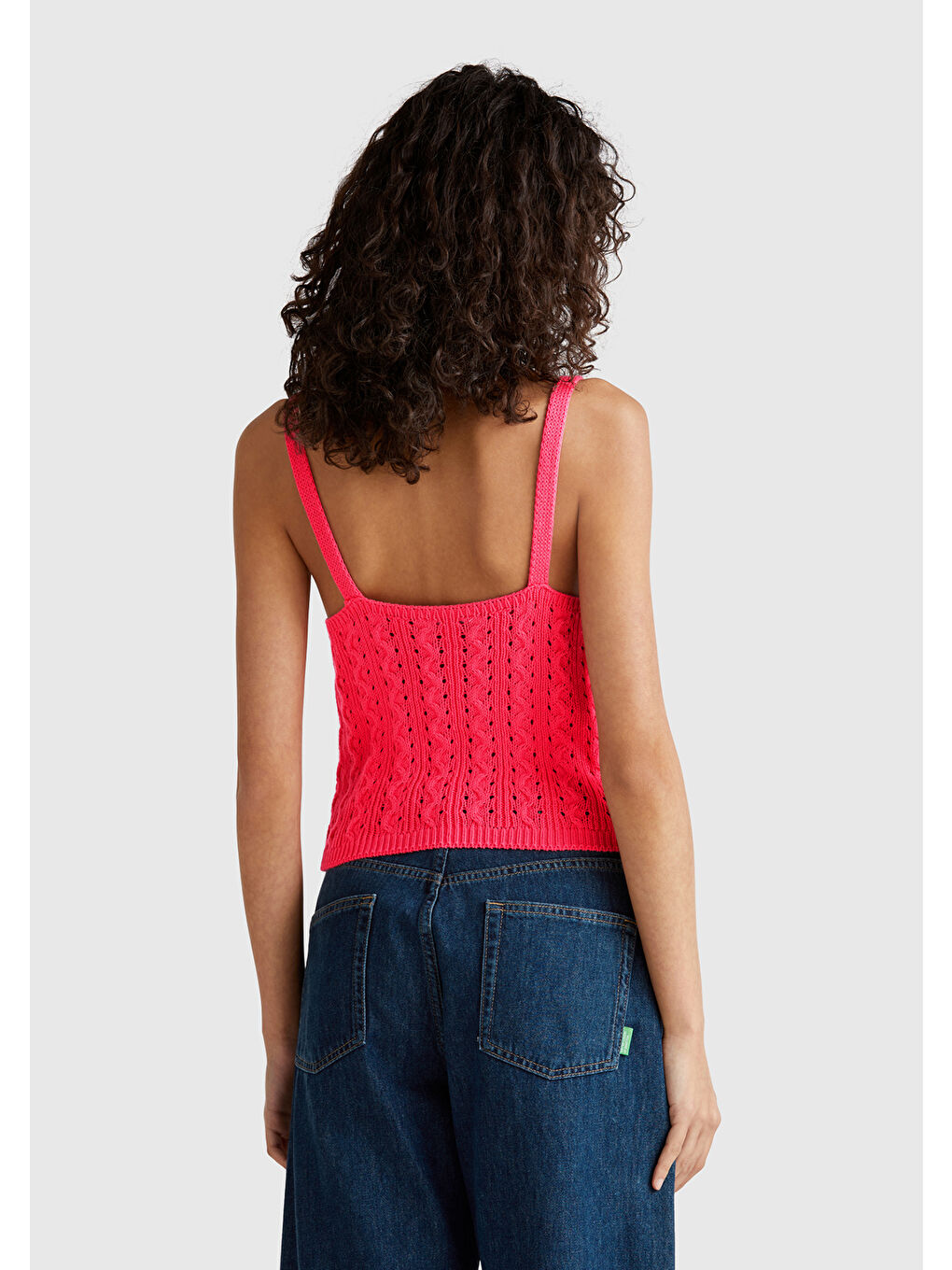 Kadın Turuncu %100 Pamuk Saç Örgülü Triko Atlet-2