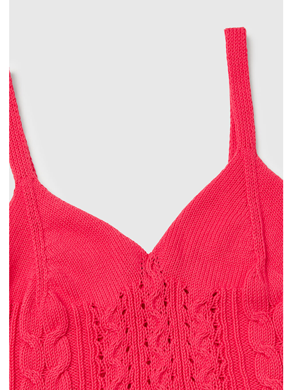 Kadın Turuncu %100 Pamuk Saç Örgülü Triko Atlet-5