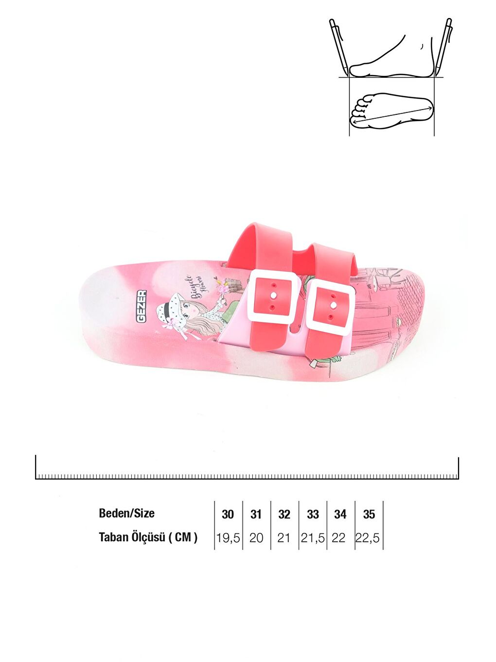 Kırmızı Yazlık Kız Çocuk Ayarlanabilir İki Toka Islak Zemine Uygun Terlik-1