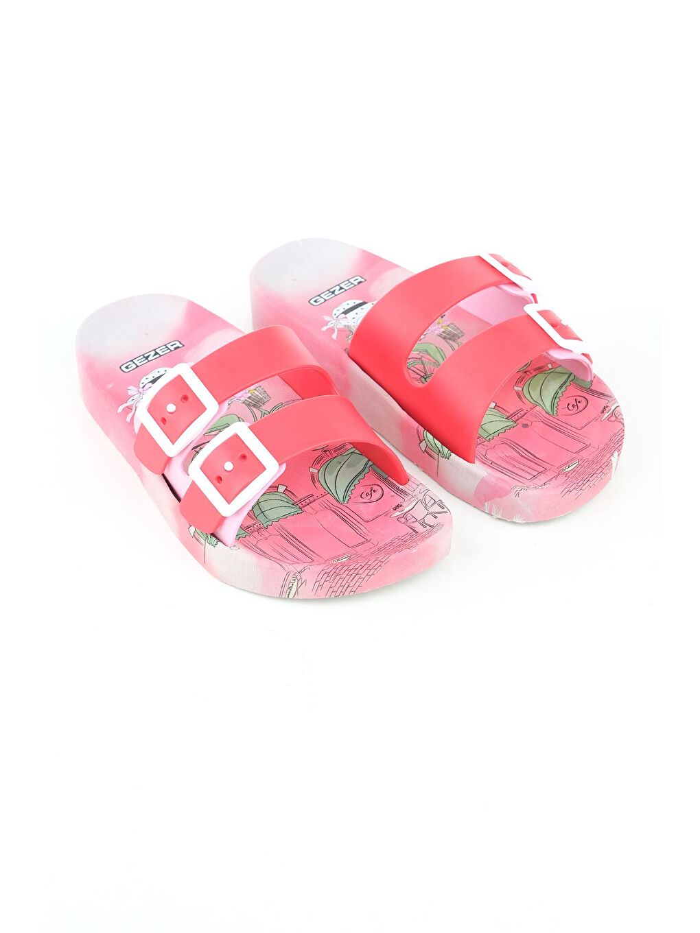 Kırmızı Yazlık Kız Çocuk Ayarlanabilir İki Toka Islak Zemine Uygun Terlik-2