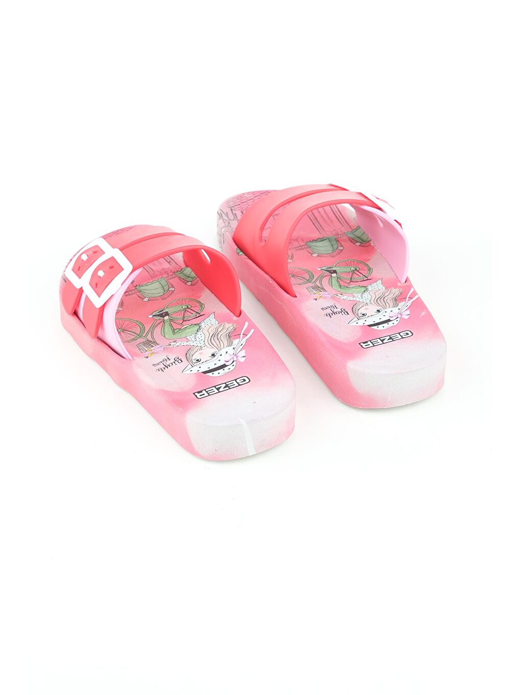 Kırmızı Yazlık Kız Çocuk Ayarlanabilir İki Toka Islak Zemine Uygun Terlik-3