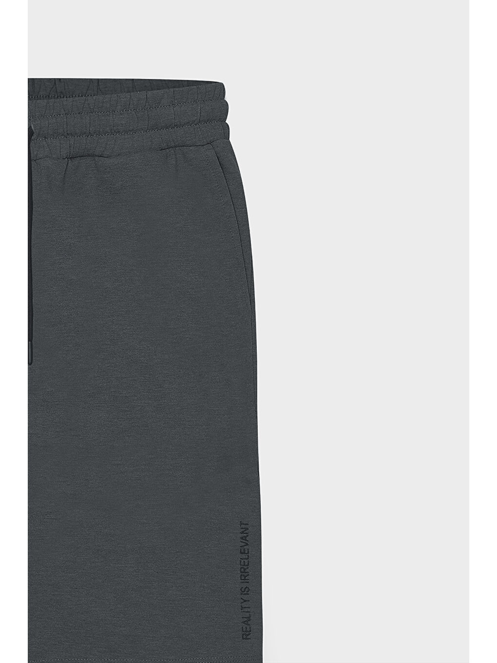 Erkek Antrasit-Melanj Standart Fit Normal Kesim Pamuklu Rahat Örme Şort-6