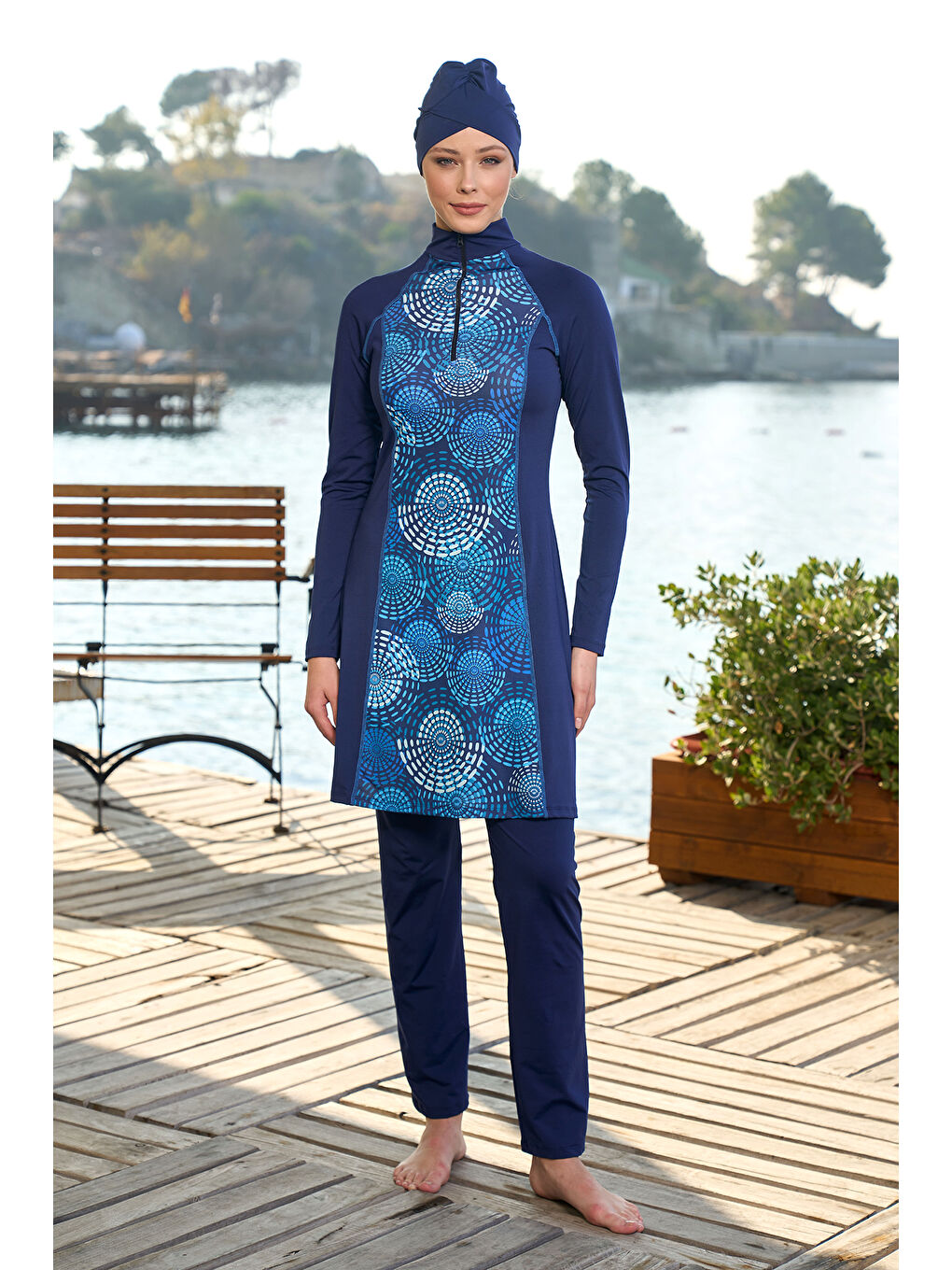 Elastanlı Tam Kapalı Tesettür Mayo 24924 Lacivert-3