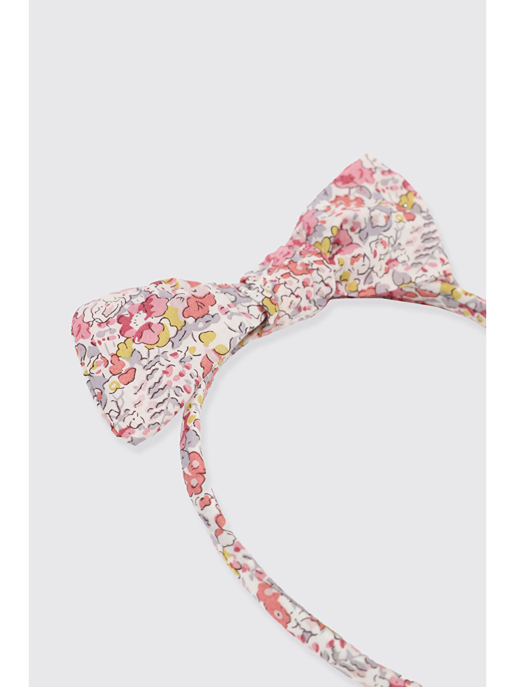 Pembe Liberty Kumaş Çiçek Desenli Kız Çocuk Taç-1