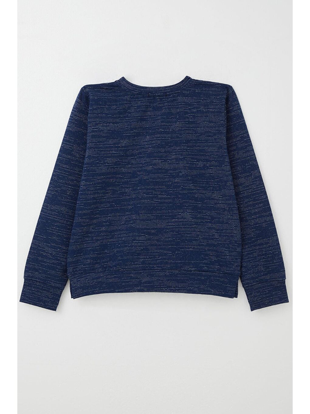 Kız Çocuk Sweatshirt Yazı Baskılı Yıldızlı Lacivert Melanj (9-14 Yaş)-1