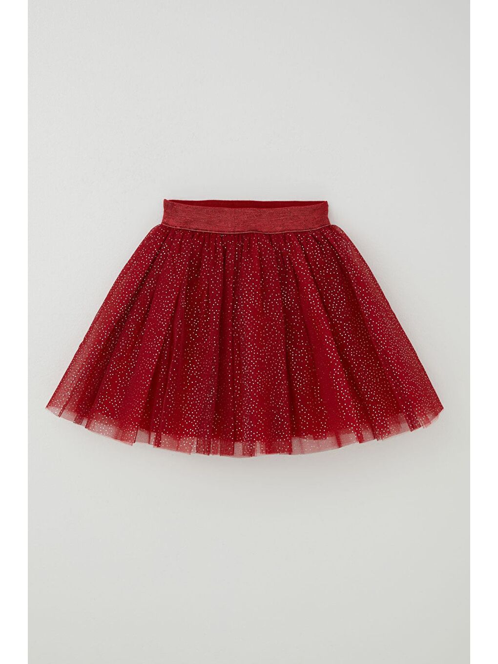 Kız Çocuk Tütü Etek Gri Sim Detaylı Kırmızı (5-9 Yaş)