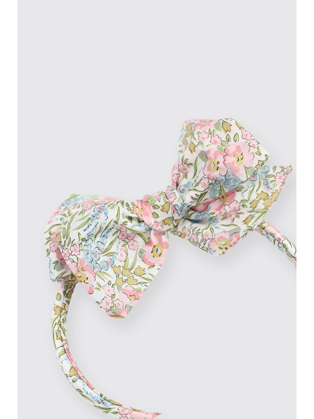 Pembe Liberty Kumaş Çiçekli Kız Çocuk Taç-1