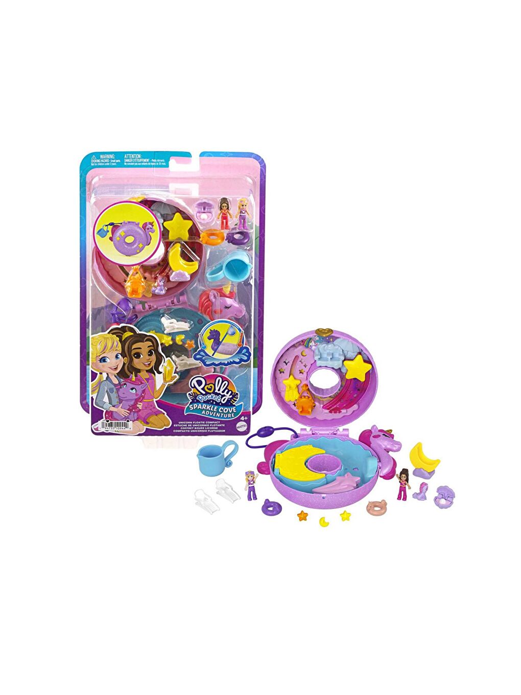 Polly Pocket Beyaz-Renklibaskı Unicorn Temalı Oyun Seti HKV34 - 4