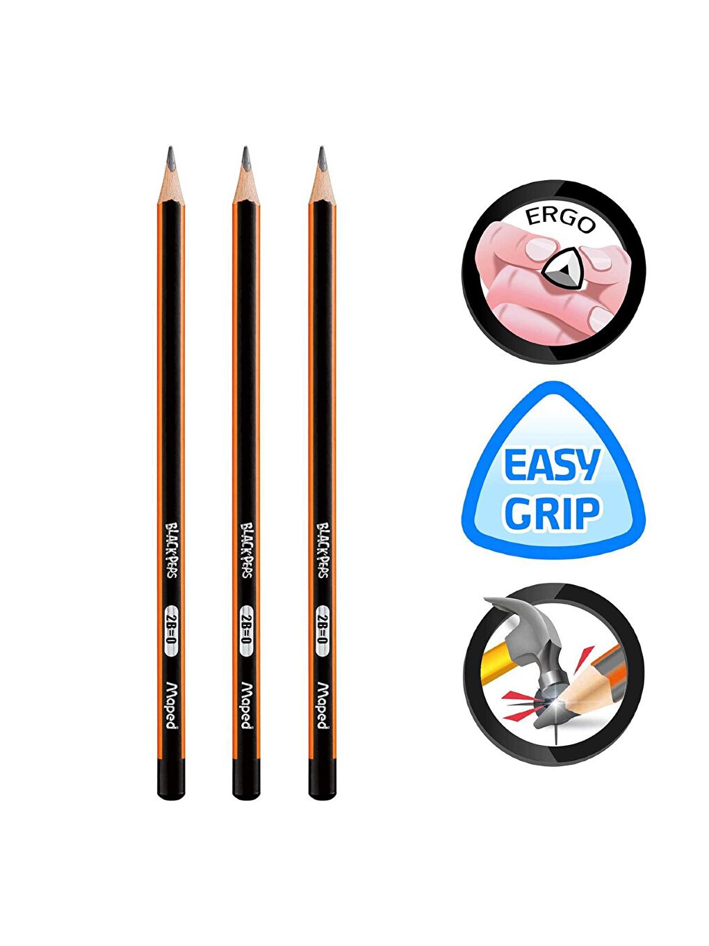 Black Pebs 2B Kurşun Kalem 3 Adet