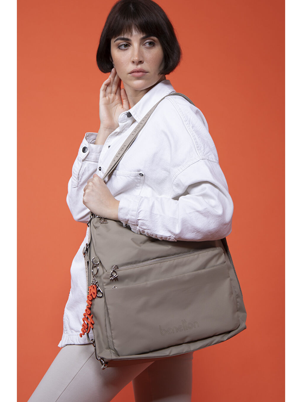 Bej Kadin Çapraz Çanta Taş BNT1462