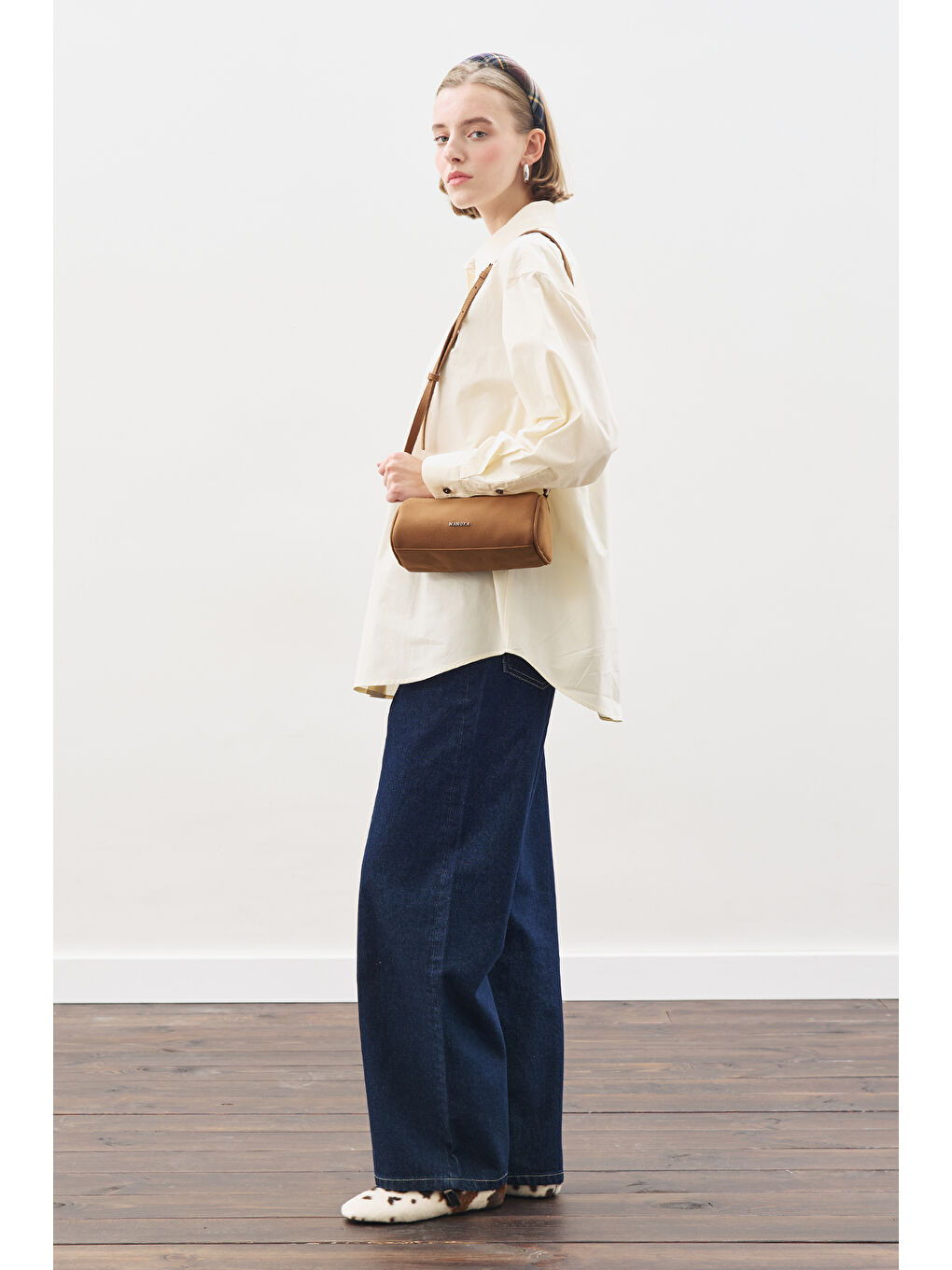 Bej Bağlama Aksesuarlı Gömlek Tereyağı-3