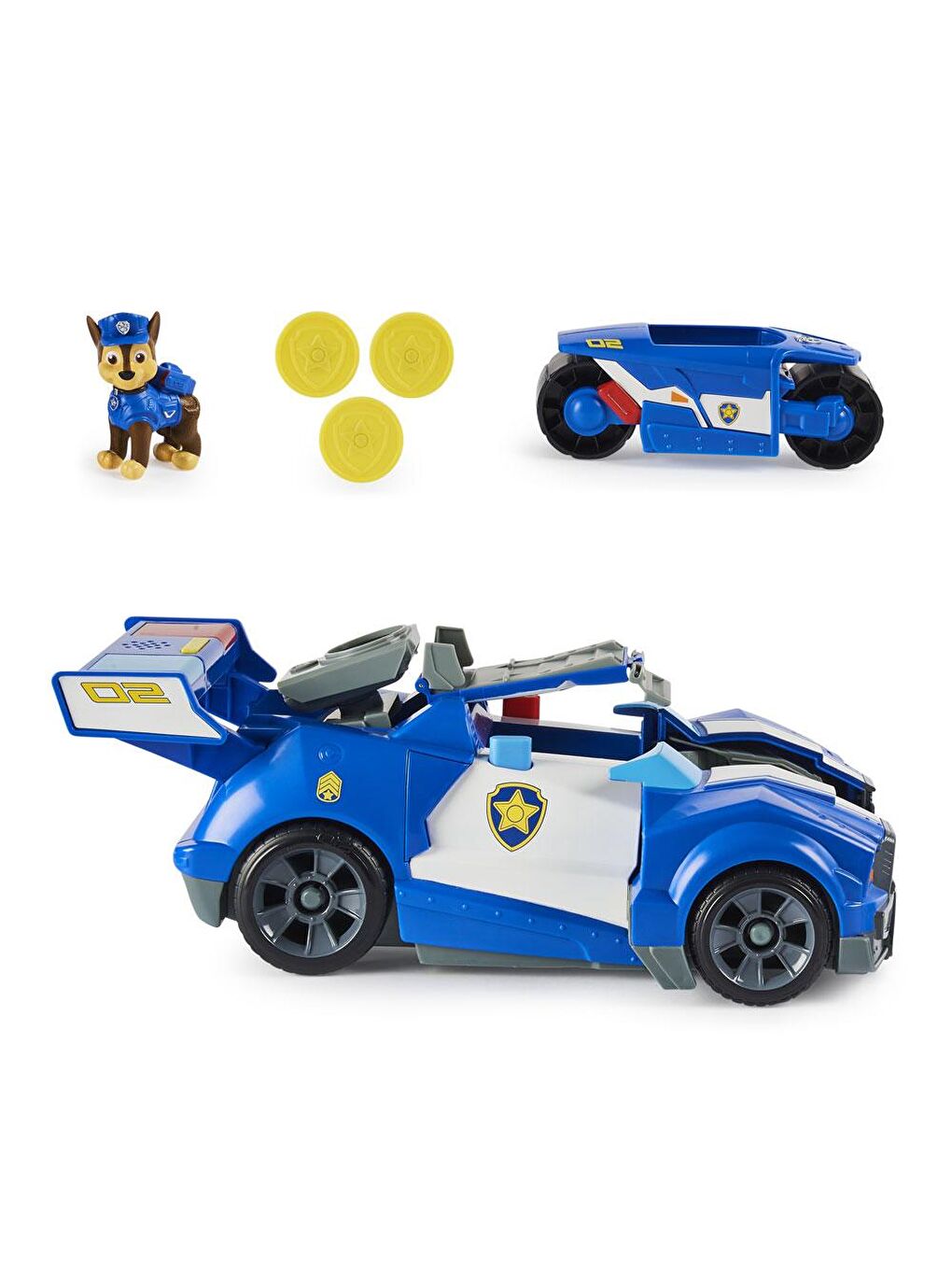 Paw Patrol Renksiz Filmi Dönüşebilen Işıklı Şehir Aracı Ve Sesli Motosikleti 6060759 - 1