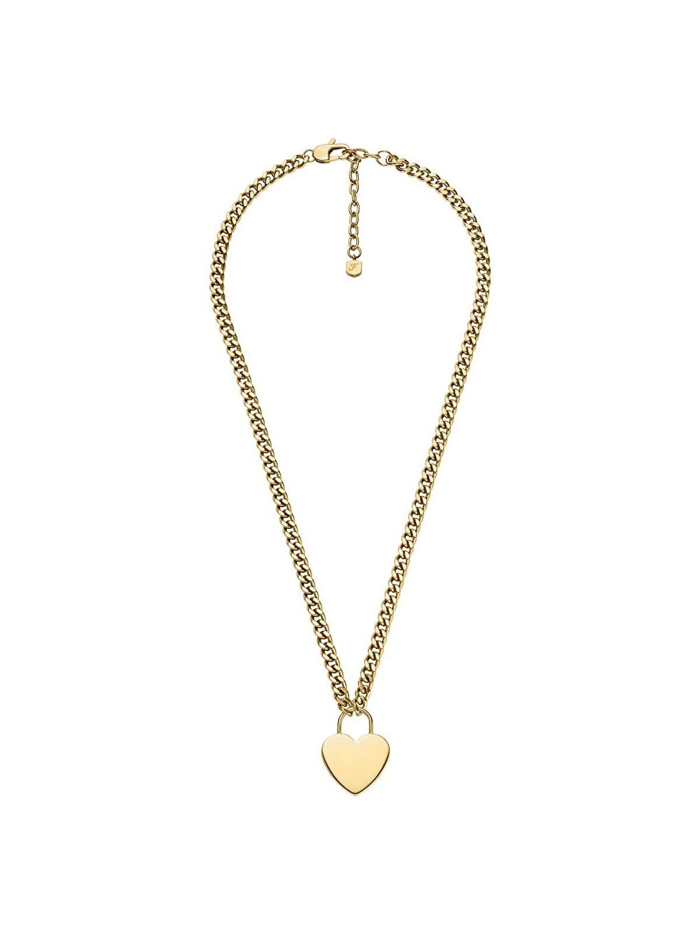 Sarı JF04958-710 Kalpli Kadın Kolye