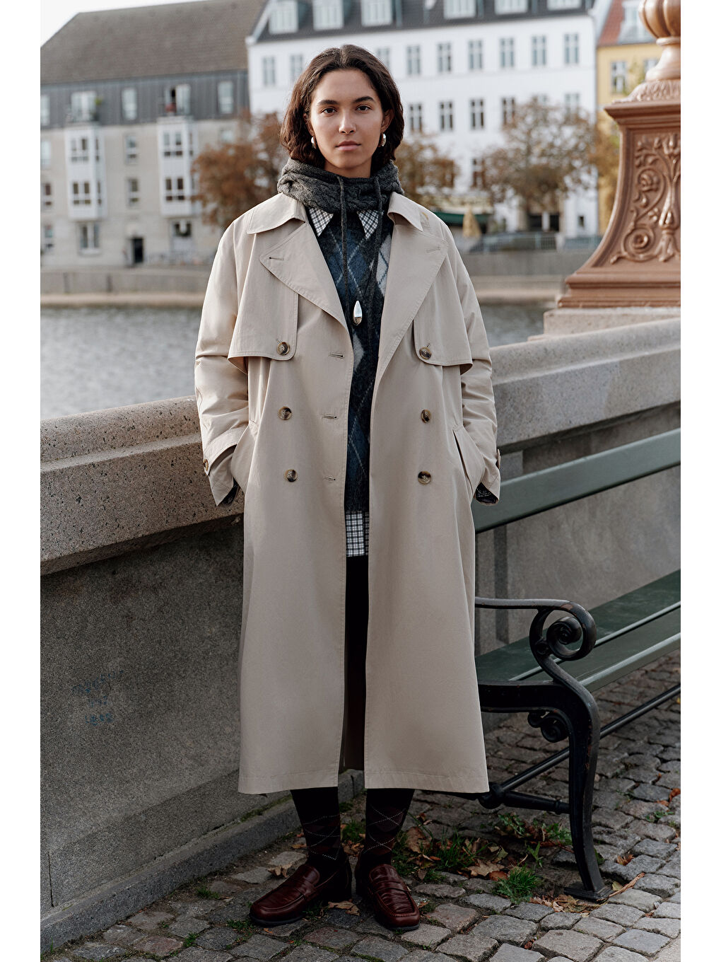 Bej Zurıch Oversıze Trençkot Kum-1