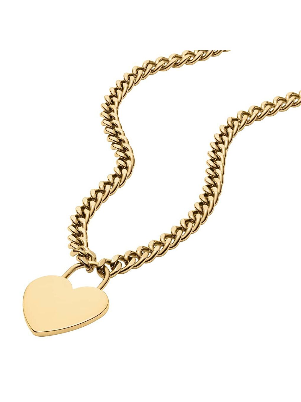 Sarı JF04958-710 Kalpli Kadın Kolye-3