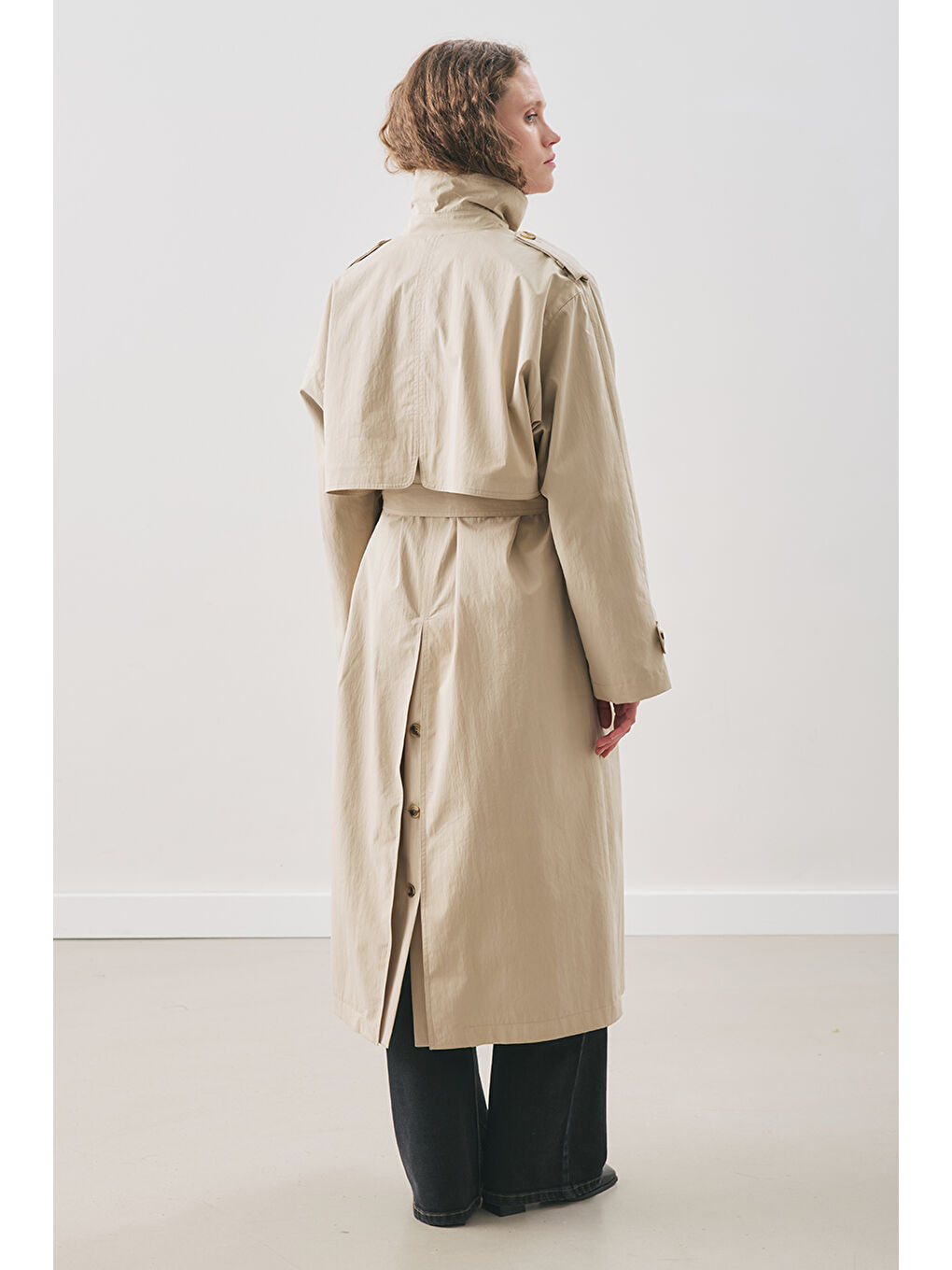 Bej Zurıch Oversıze Trençkot Kum-7