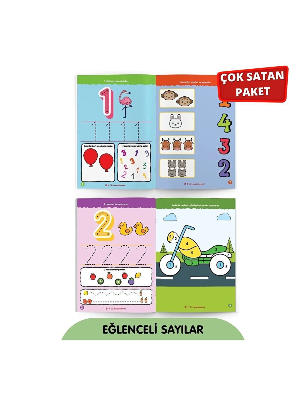 Çocuk Akademi Beyaz 3 Yaş Dikkat Etkinlik Seti ve Yaz Sil Serisi 3 - 5