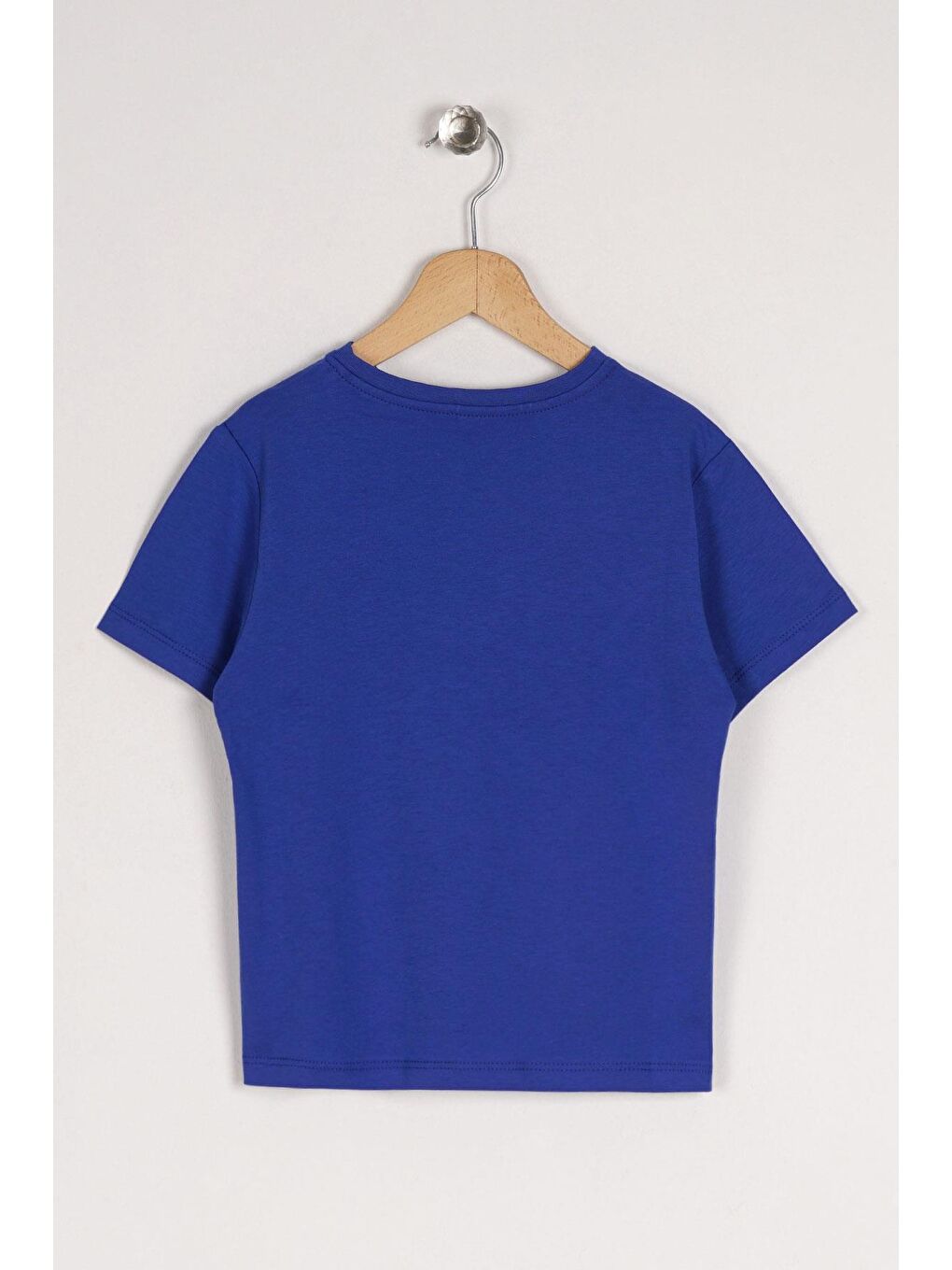 Mavi Bisiklet Yaka Kısa Kol Baskılı Saks Renk Erkek Çocuk Tshirt-1