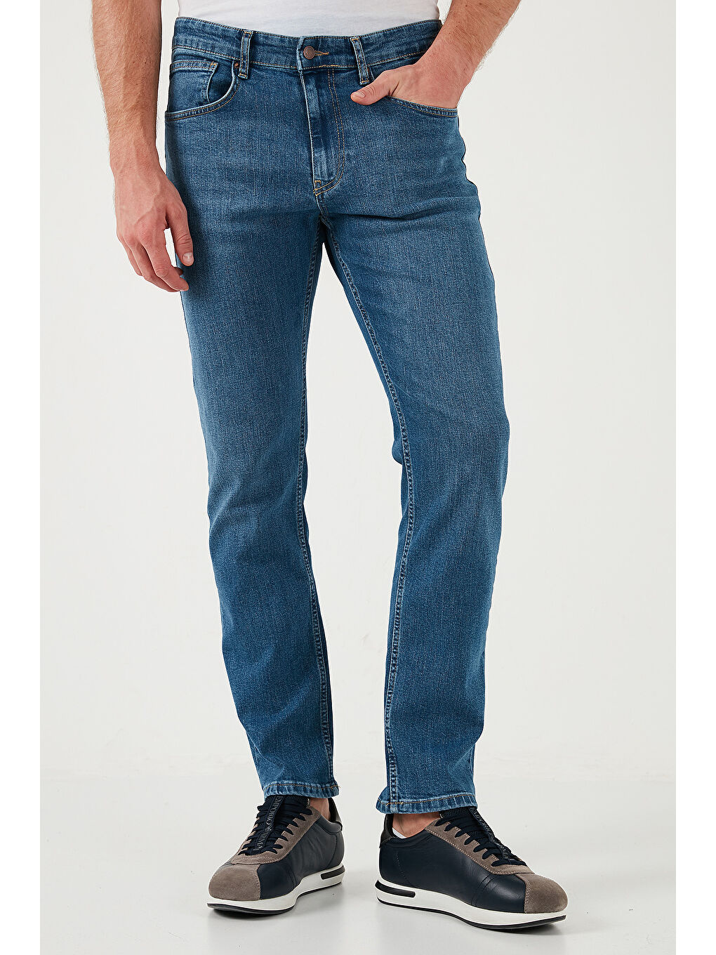 Buratti Mavi Streç Pamuklu Comfort Fit Yüksek Bel Boru Paça Erkek Jeans 4400S18TEXAS - 2