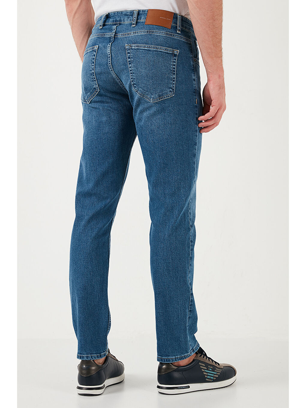 Buratti Mavi Streç Pamuklu Comfort Fit Yüksek Bel Boru Paça Erkek Jeans 4400S18TEXAS - 5