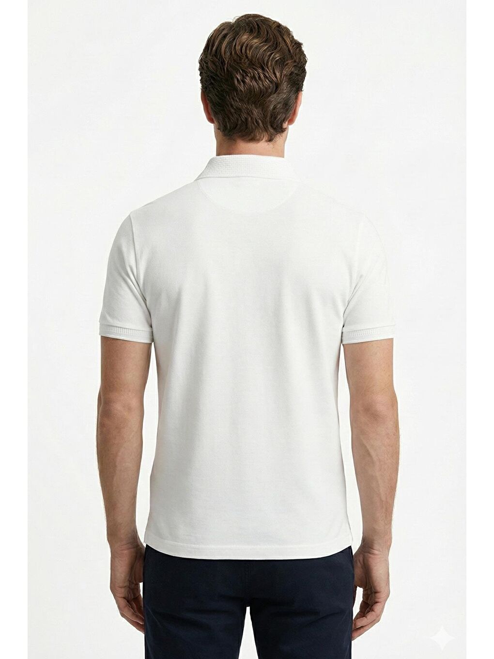 Ekru Standart Fit %100 Pamuk Polo Yaka Erkek Tişört-1