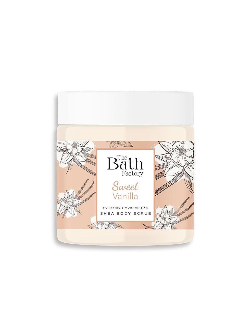 THE BATH FACTORY Şeffaf Nemlendirici ve Arındırıcı Shea Vücut Peelingi - Vanilya Aromalı 300 g - 3