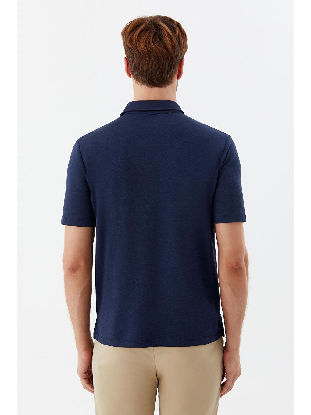 Erkek Açık Lacivert Standart Fit Düğmeli Polo Yaka Tişört – Kısa Kollu-4