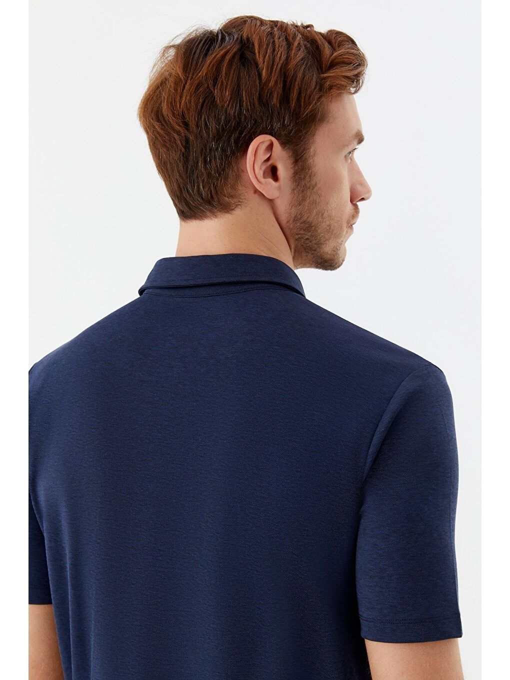 Erkek Açık Lacivert Standart Fit Düğmeli Polo Yaka Tişört – Kısa Kollu-5