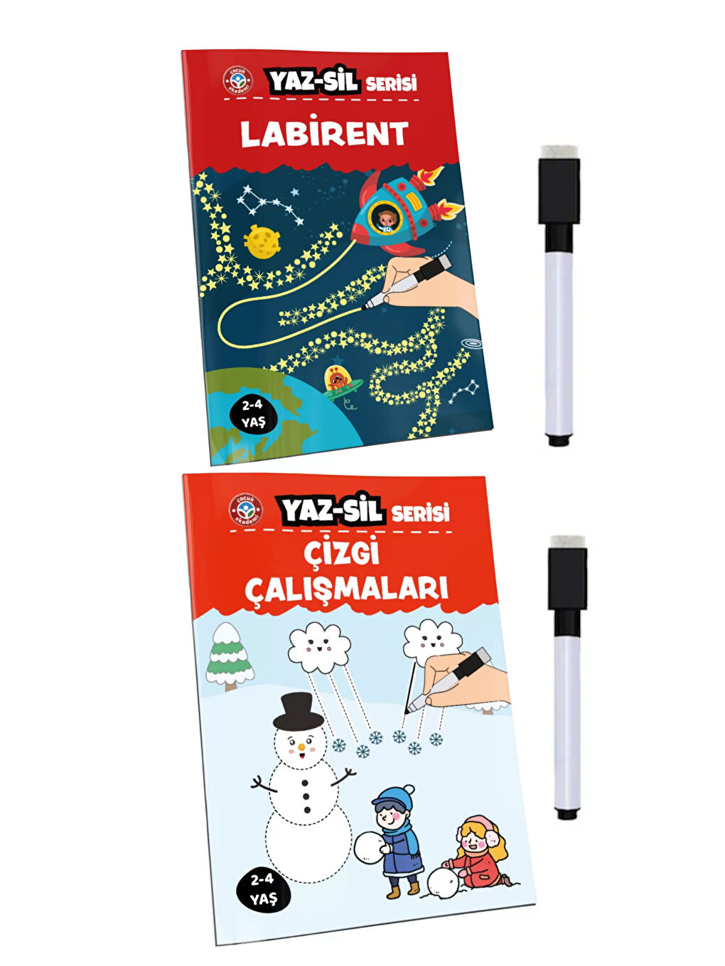 Çocuk Akademi Beyaz Yaz Sil Labirent ve Çizgi Çalışmaları Avantaj Paket