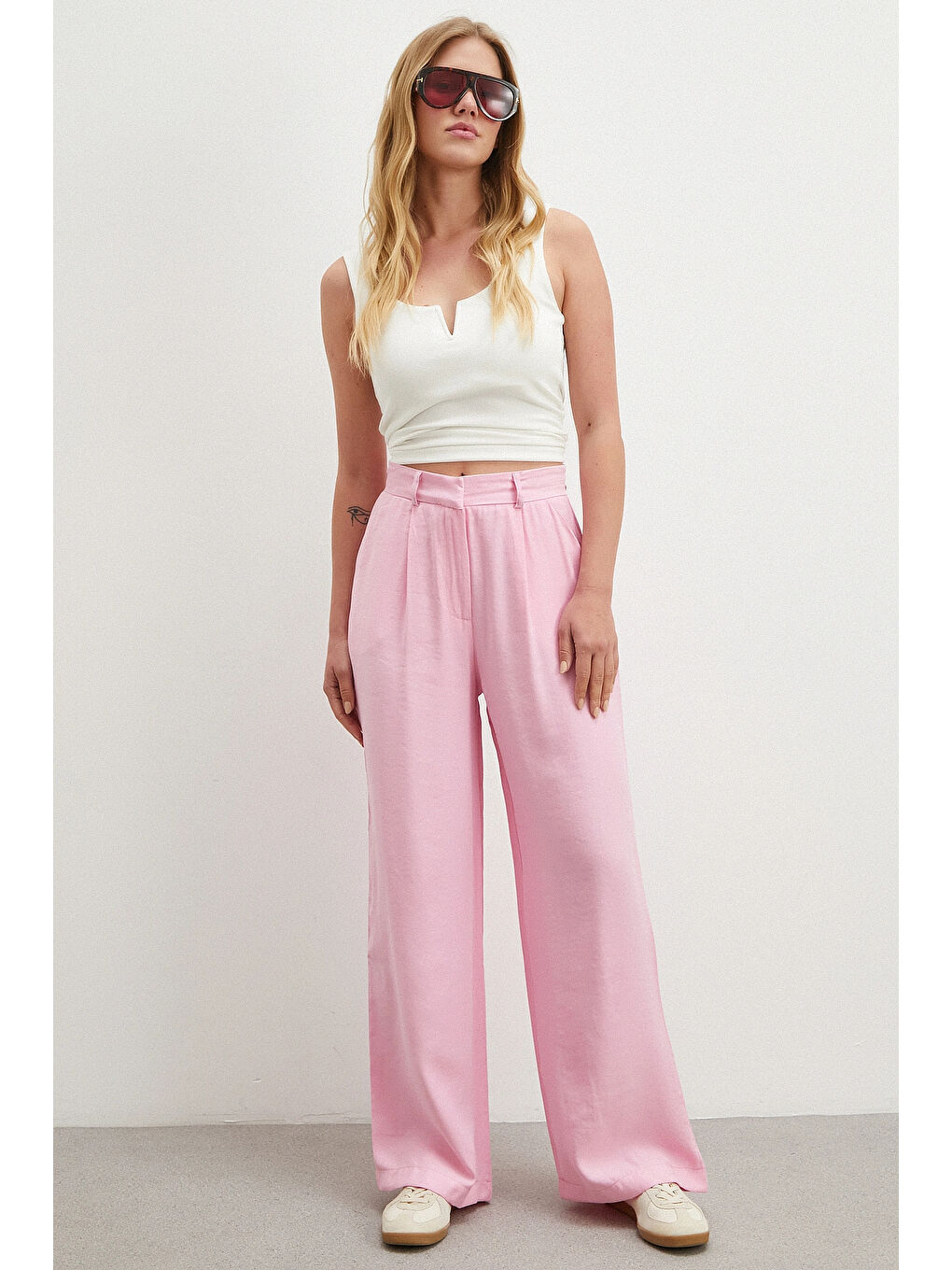 Modal Palazzo Pantolon Pembe