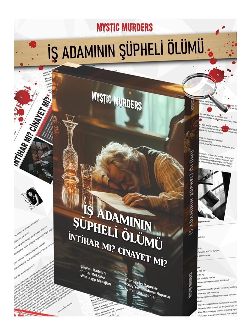 BAM HEDİYELİK EŞYA Dedektiflik Cinayet Çözme Oyunu   İş Adamının Şüpheli Ölümü Dedektif Oyunu