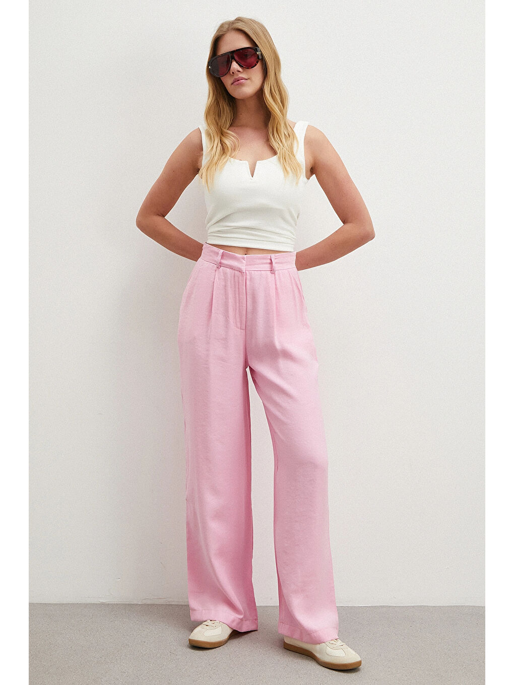 Modal Palazzo Pantolon Pembe-1